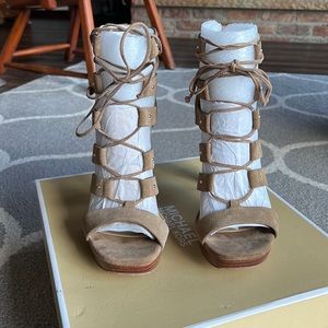 Michael Kors sandals, size 9M, tan color suede